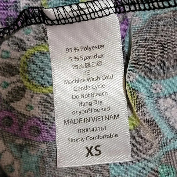 Lularoe Irma Tunic Shirt Hi-Lo Circles Geometric Print Size XS Legging Length - Picture 7 of 7